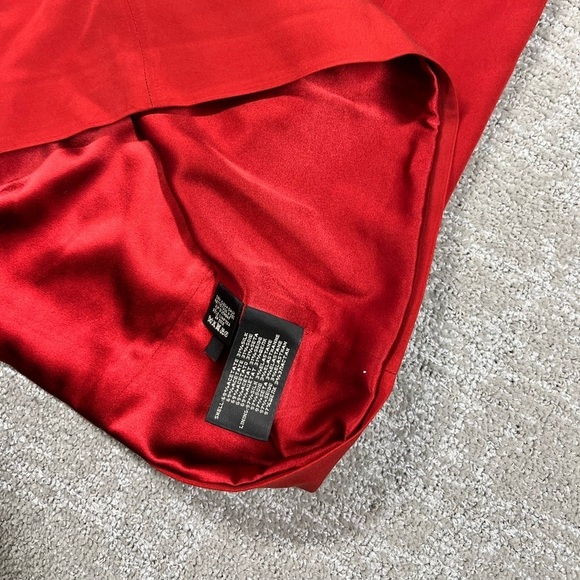 Vintage Ralph Lauren Black Label 100% Silk Red Shift Cocktail Dress Size 10 - Picture 2 of 14